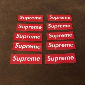 10 Supreme box logo stickers